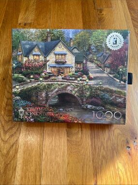 NEW Ceaco Silver Select Thomas Kinkade  Summer in Cobblestone Cottage 1000 pcs
